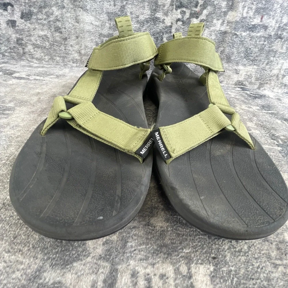 Merrell Mens 11 Adjustable Sport Strap Sandals Olive Green Nylon Hiking Outdoor